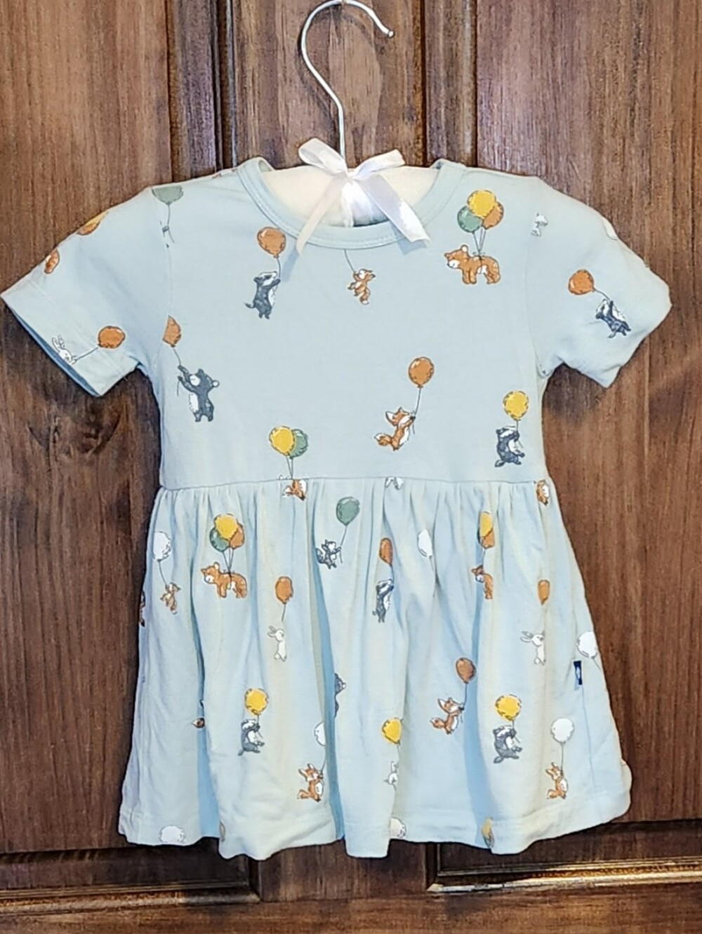 Larkspur Baby Up & Away Balloon Short Sleeve Bamboo Dress - 6-12M